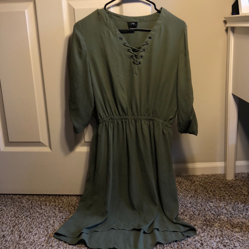 Dark olive green dress